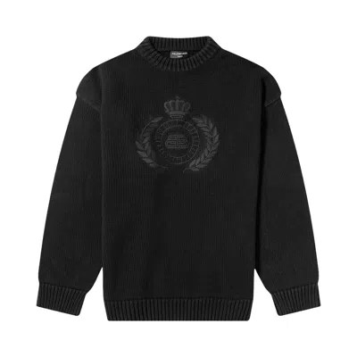 BALENCIAGA BALENCIAGA WREATH LOGO CREW KNIT 'BLACK'