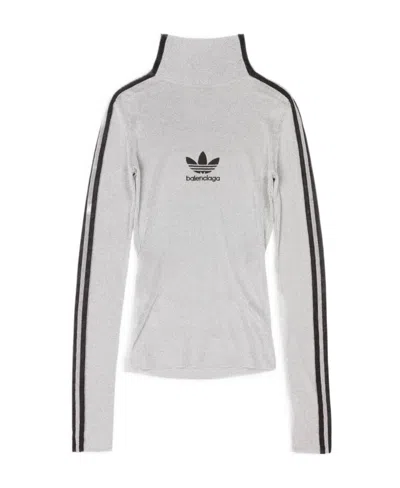 BALENCIAGA X ADIDAS MOCK-NECK LUREX T-SHIRT