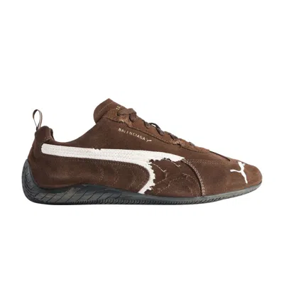BALENCIAGA BALENCIAGA X SPEEDCAT SUEDE 'BROWN WHITE' | MEN'S SIZE 37