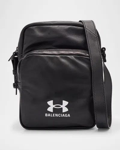 BALENCIAGA X UNDER ARMOUR MEN'S LAMBSKIN CROSSBODY BAG