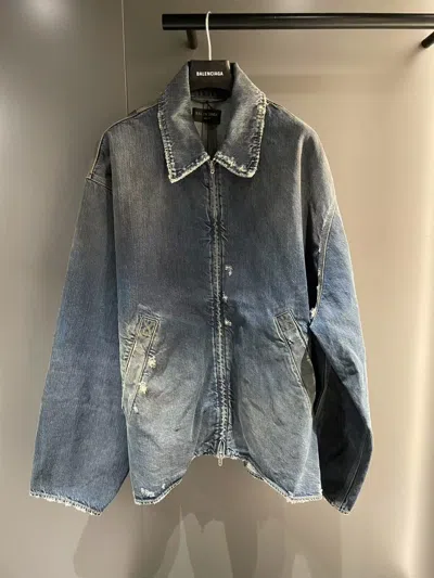 BALENCIAGA BALENCIAGA ZIP-UP DENIM JACKET