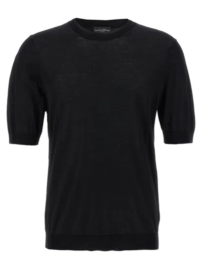 BALLANTYNE BLACK R NECK SWEATER