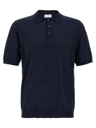 BALLANTYNE DARK BLUE ULTRALIGHT COTTON POLO SHIRT