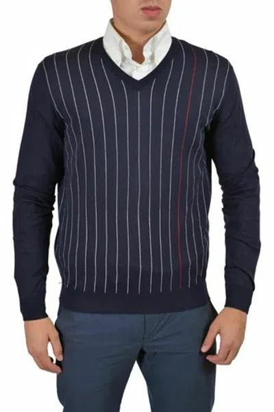 BALLANTYNE BALLANTYNE HERREN MEHRFARBIG GESTREIFT V-AUSSCHNITT PULLOVER US XS S