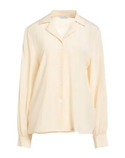 BALLANTYNE BALLANTYNE WOMAN SHIRT BEIGE SIZE 10 SILK, ELASTANE