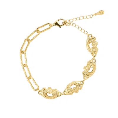 BALLINGER WOMEN'S MOLTEN CHAIN LINK ADJUSTABLE BRACELET - GOLD