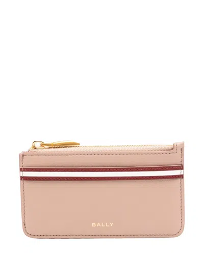 BALLY CODE ZIPPED CARD HOLDER IN LEATHER