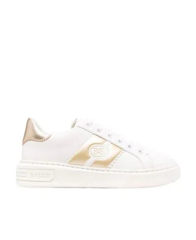 BALLY LOGO-STRIPE LEATHER TRAINERS