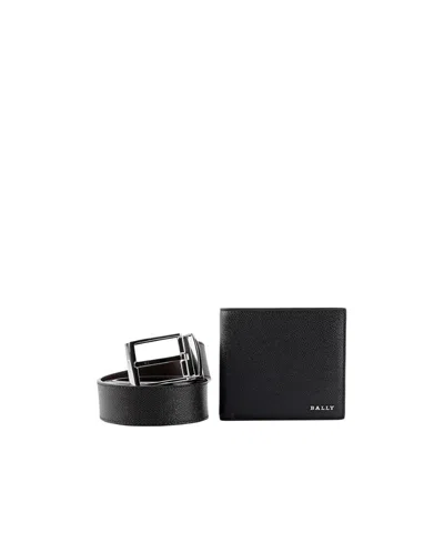 BALLY LOGO WALLET BELT SET