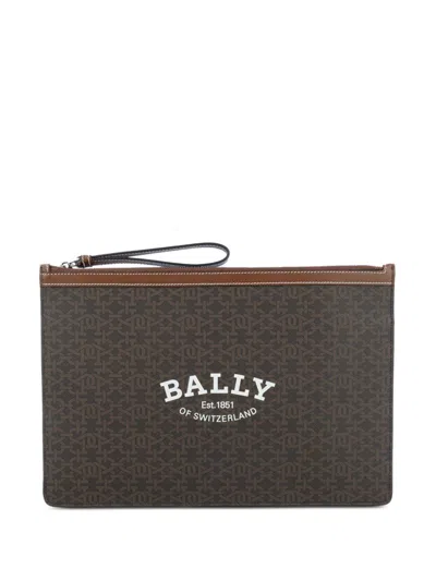 BALLY MONOGRAM-PRINT CLUTCH BAG