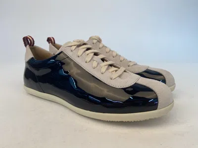 BALLY NAVY BLUE LACE-UP CASUAL SNEAKERS