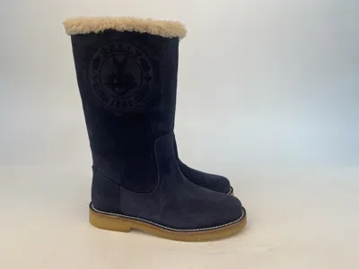 BALLY NAVY BLUE LOGO BOOTS