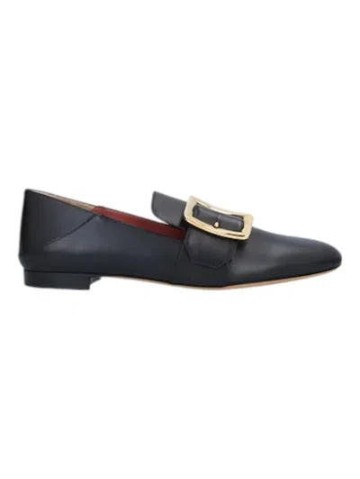 BALLY WOMEN'S JANELLE CALF LEATHER LOAFERS IN BLACK
