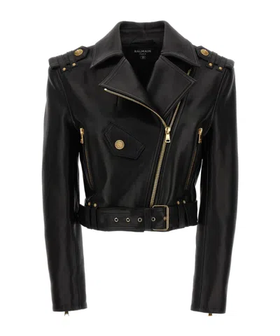 BALMAIN BALMAIN BIKER BELTED JACKET