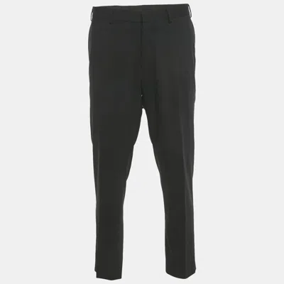 BALMAIN BLACK WOOL SUPER 120'S HIGH TWIST TROUSERS XXL