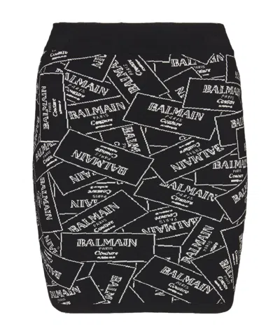 BALMAIN BALMAIN LOGO DETAILED MINI SKIRT