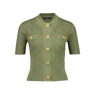 BALMAIN BALMAIN BUTTON-DETAILED KNIT CARDIGAN