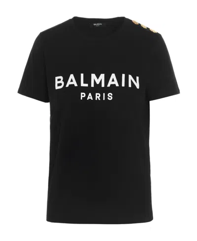 BALMAIN BALMAIN LOGO PRINTED CREWNECK T-SHIRT