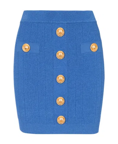 BALMAIN BALMAIN BUTTON EMBELLISHED KNITTED MINI SKIRT