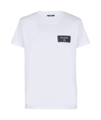 BALMAIN BALMAIN LOGO PATCH CREWNECK T-SHIRT