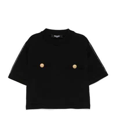 BALMAIN CRYSTAL-EMBELLISHED T-SHIRT
