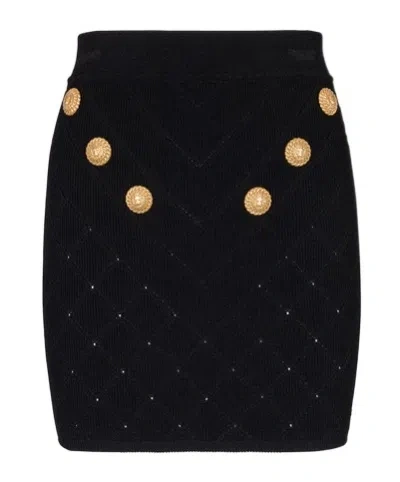 BALMAIN DIAMOND KNITTED SKIRT