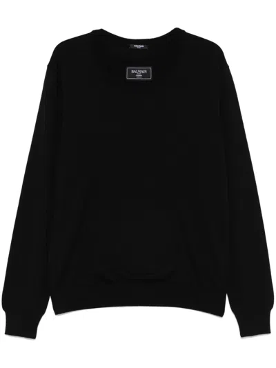 BALMAIN DOUBLE-NECK SWEATER