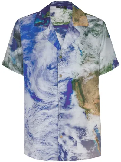 BALMAIN EARTH-PRINT SHIRT