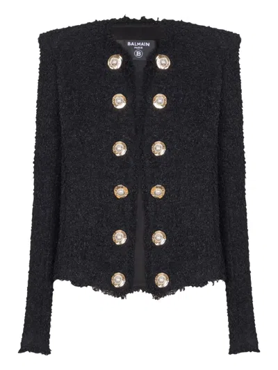 BALMAIN EDGE-TO-EDGE SILKY TWEED JACKET