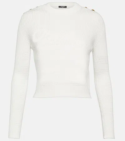 BALMAIN EMBELLISHED KNITTED TOP