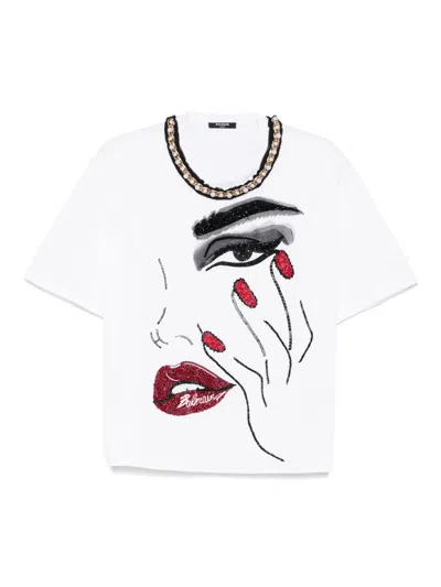 BALMAIN EMBELLISHED T-SHIRT