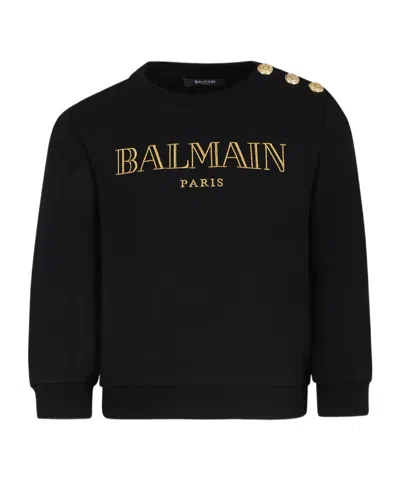 BALMAIN BALMAIN KIDS LOGO EMBROIDERED JERSEY SWEATSHIRT