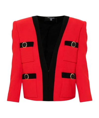 BALMAIN BALMAIN LOGO BUTTON EMBELLISHED JACKET