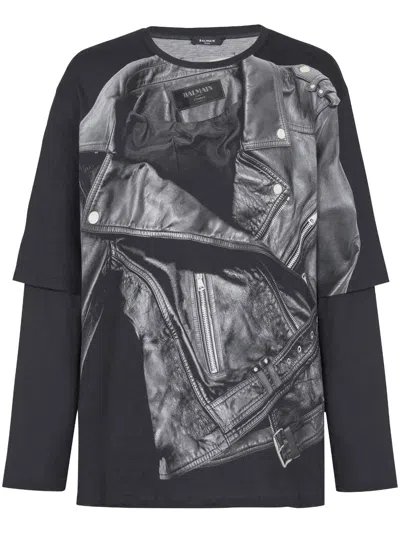 BALMAIN GRAPHIC-PRINT T-SHIRT