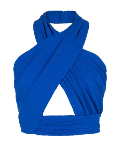 BALMAIN BALMAIN RUCHED HALTER NECK CROSSOVER TOP