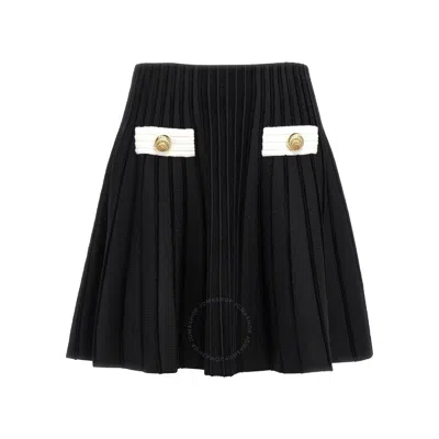 BALMAIN BALMAIN HIGH-WAISTED RIBBED-KNIT MINI SKIRT