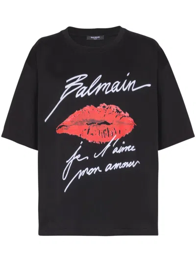 BALMAIN KISS-PRINT T-SHIRT