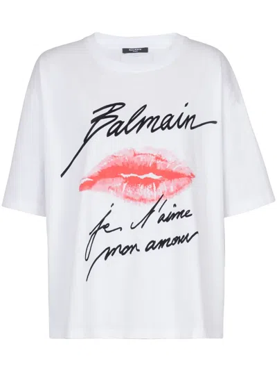 BALMAIN KISS-PRINT T-SHIRT