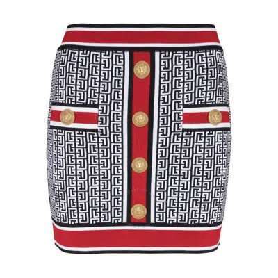 BALMAIN BALMAIN MONOGRAM KNITTED MINISKIRT