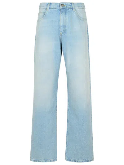 BALMAIN BALMAIN LIGHT BLUE DENIM JEANS MEN