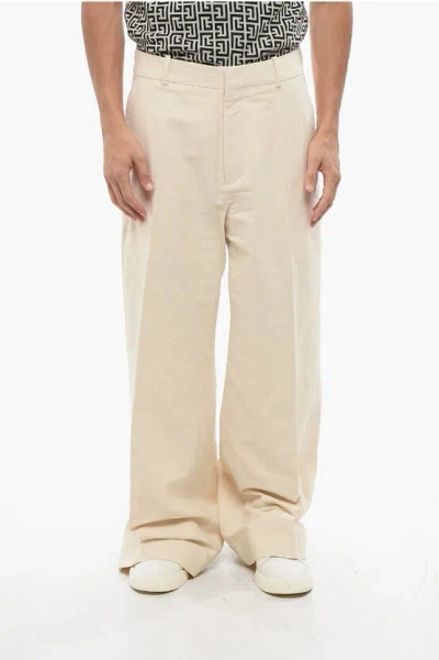 BALMAIN Lightweight Cotton Loose-Fit Trousers