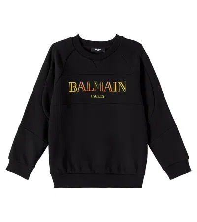 BALMAIN LOGO COTTON JERSEY SWEATSHIRT