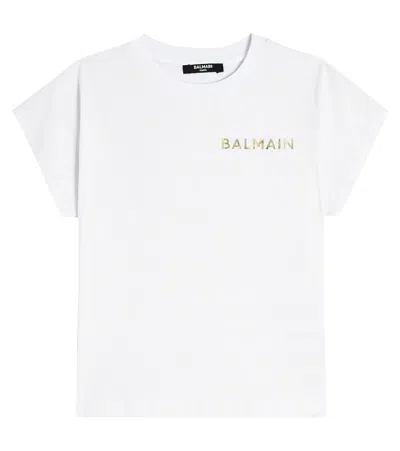 BALMAIN LOGO COTTON JERSEY T-SHIRT