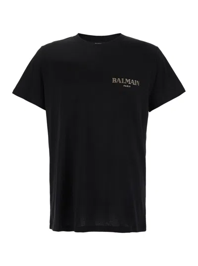 BALMAIN LOGO DETAILED CREWNECK T-SHIRT