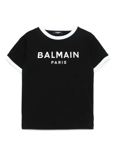 BALMAIN LOGO-EMBOSSED T-SHIRT