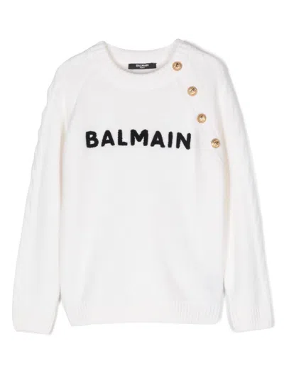 BALMAIN LOGO-EMBROIDERED SWEATER