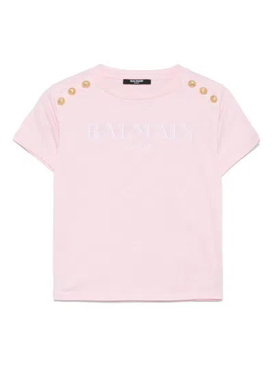 BALMAIN LOGO-EMBROIDERED T-SHIRT