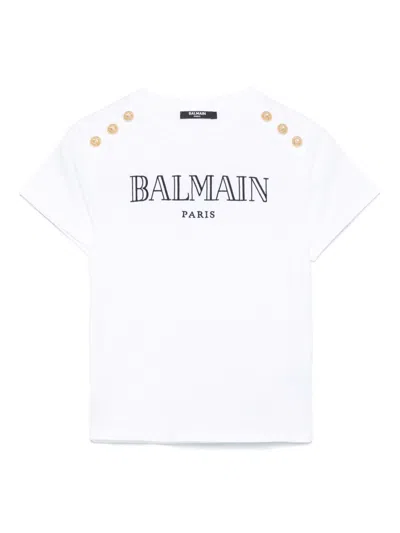 BALMAIN LOGO-EMBROIDERED T-SHIRT