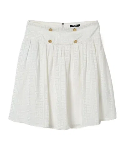 BALMAIN LOGO-JACQUARD SKIRT