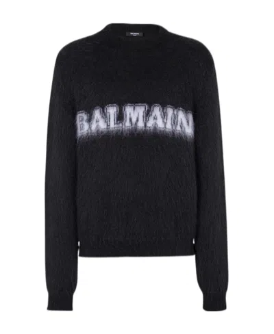 BALMAIN BALMAIN RETRO LOGO INTARSIA JUMPER